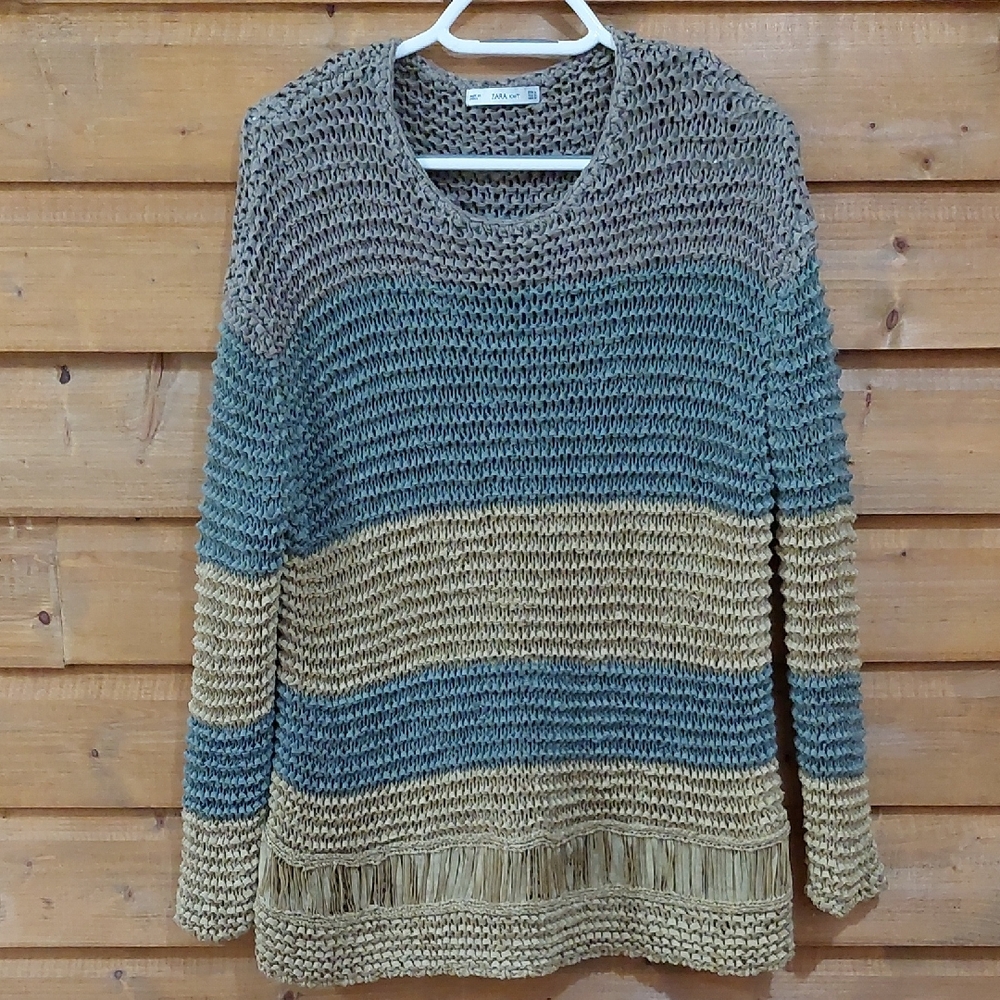 Zara Multicolor Knit Sweater Oversized Size Medium